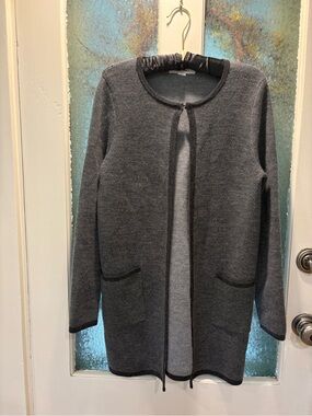 Ellen Tracy Women's Gray Open Front Knit Cardigan/Jacket. M